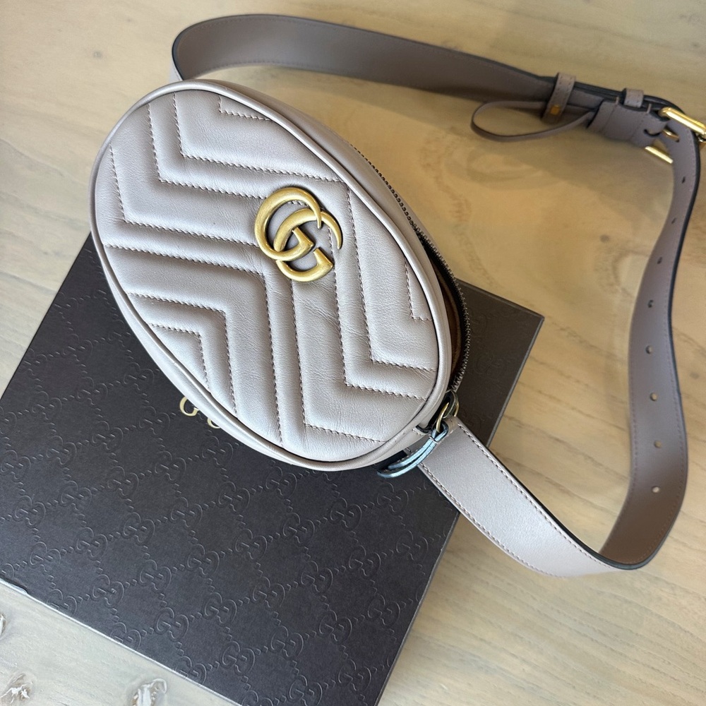 Gucci Cream Crossbody Bag with Gold Accents
